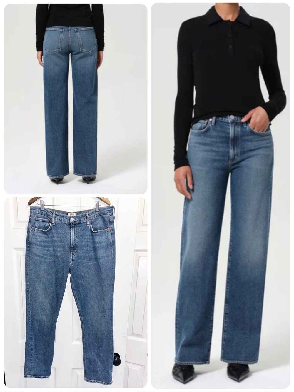 AGOLDE Harper Mid Rise Relaxed Straight Jeans Medium Wash Denim Size 32